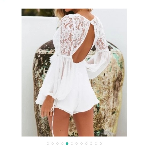 V-Neck Lace Jumpsuit - Picture 2 of 8